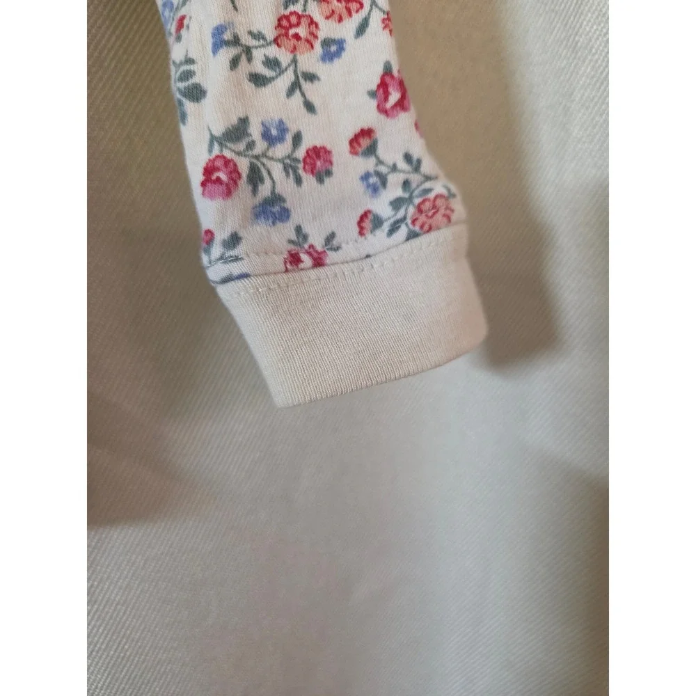 OshKosh B'gosh Baby Girls Cream Floral Hooded Henley Bodysuit 9M